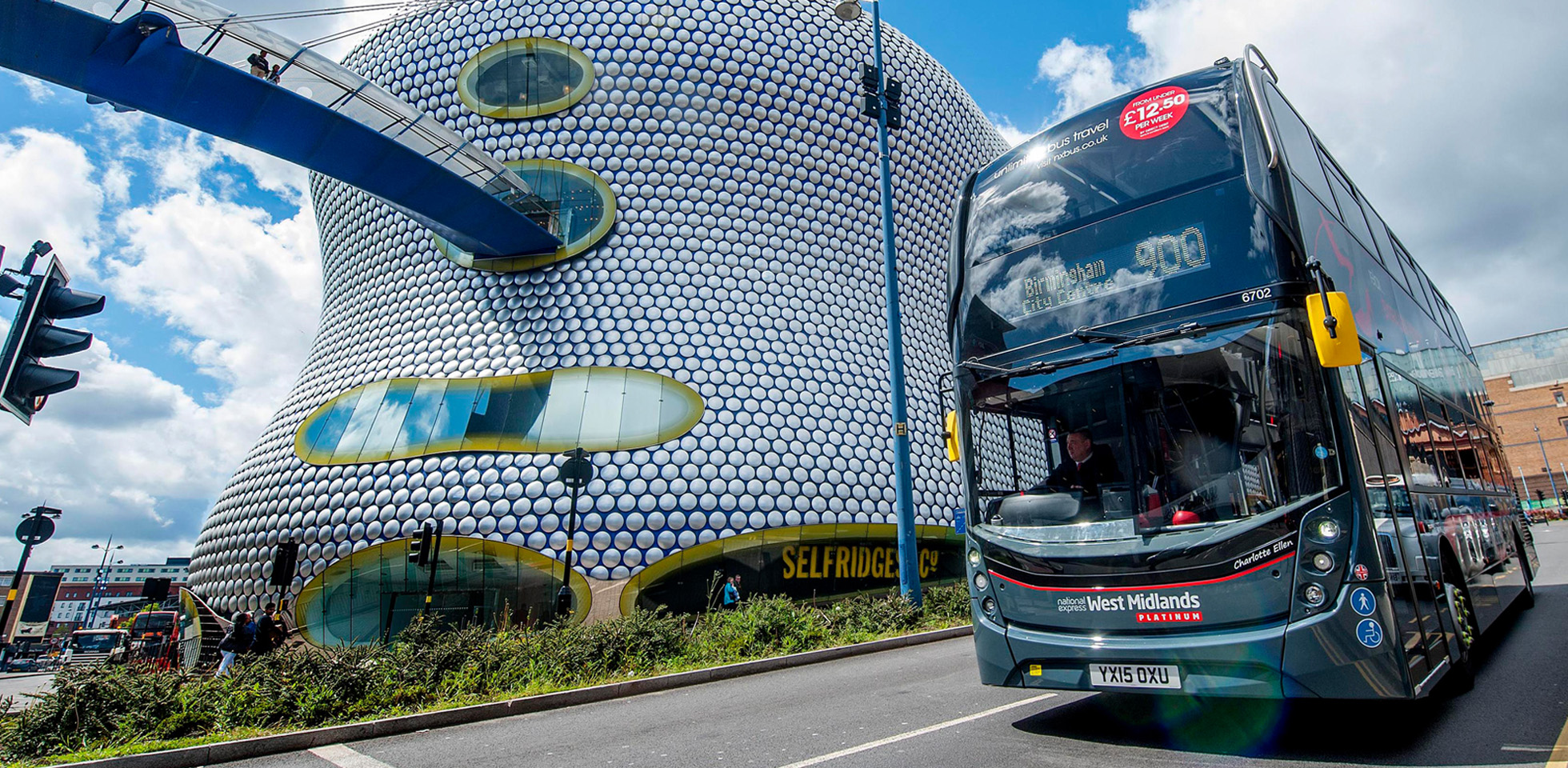 A National Express bus in Birmingham. Photo by National Express.