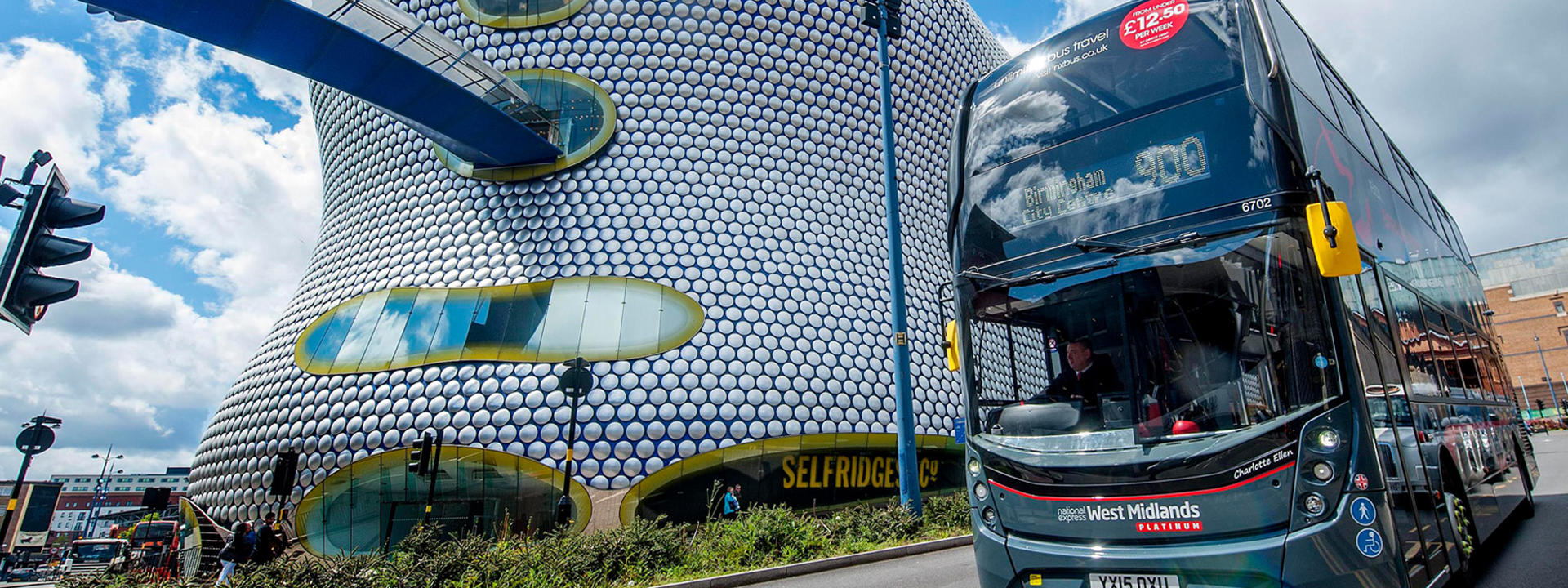 A National Express bus in Birmingham. Photo by National Express.