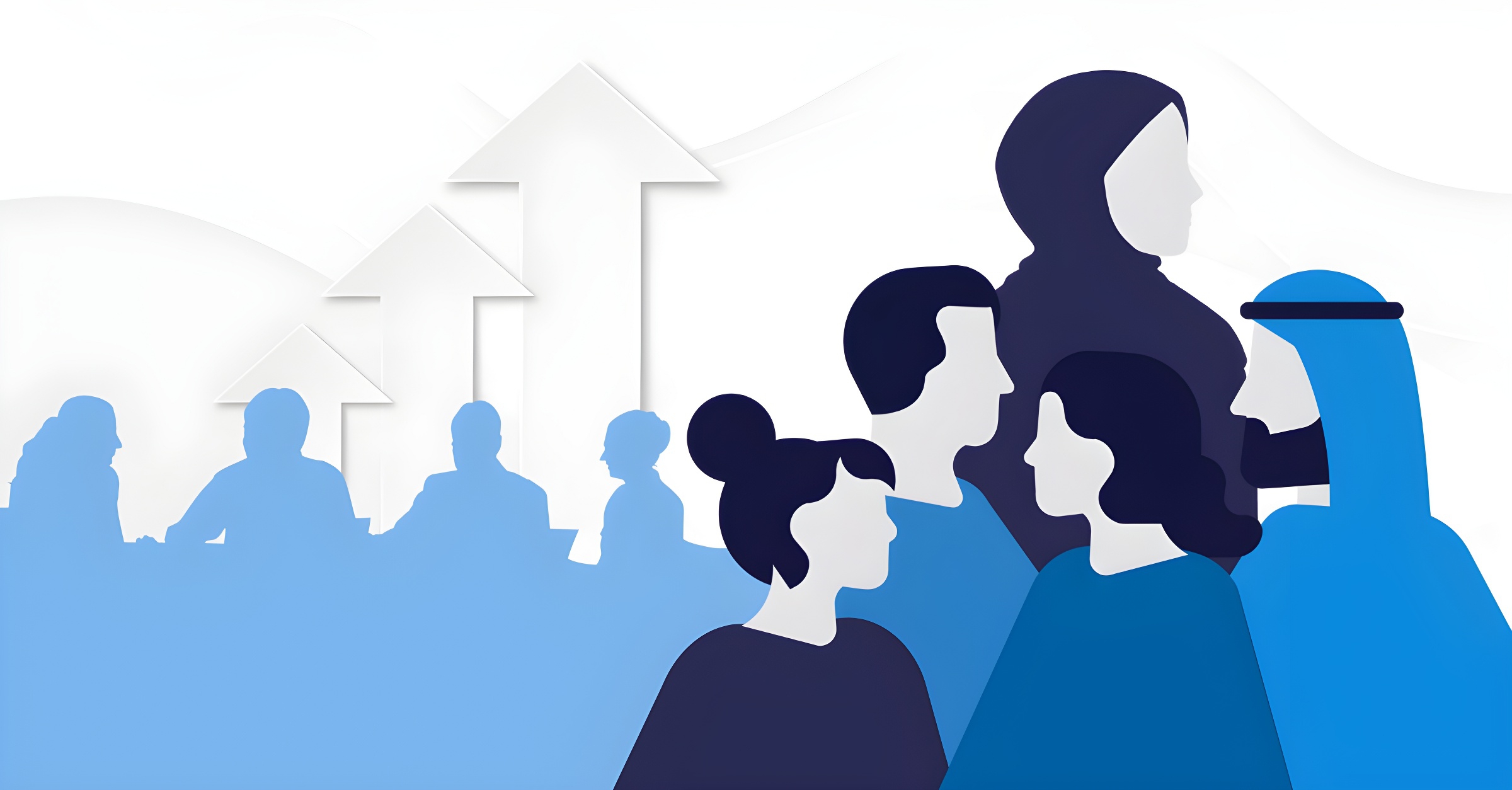 flat graphic illustrating signifying women in leadership