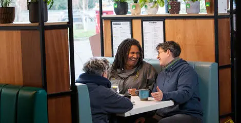 A group of people socialising
