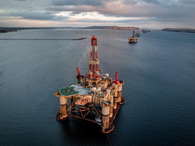 Blue Hour Oil and Gas Drilling Platform