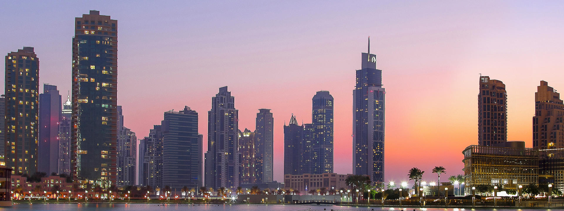 Dubai skyline at dusk