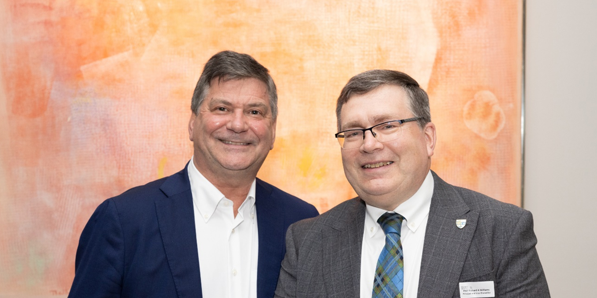Gordon Reid (left) and Heriot-Watt Principal and Vice-Chancellor, Professor Richard A. Williams (right)