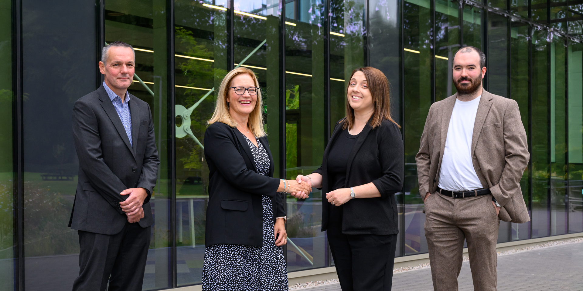 Colleagues from Heriot-Watt and Edinburgh College outside the GRID building