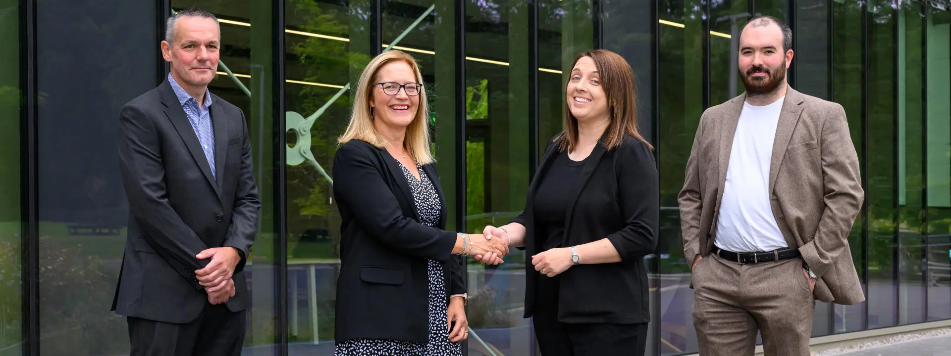 Colleagues from Heriot-Watt and Edinburgh College outside the GRID building
