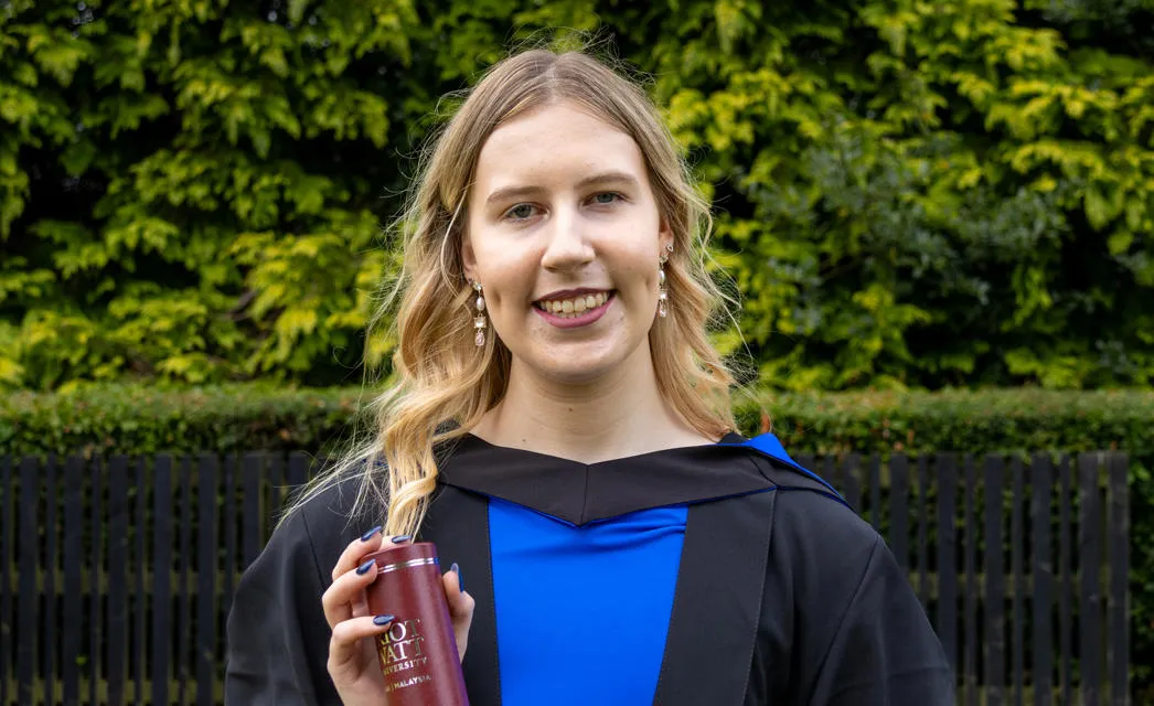 Bronwyn Jeffries graduating from Heriot-Watt University.