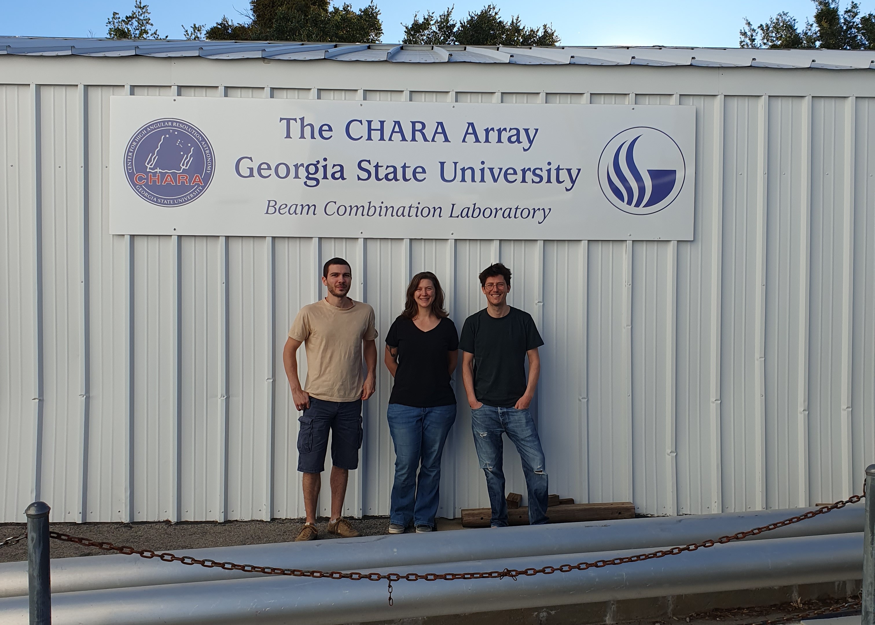 CHARA lab from left to right Dr Kevin Barjot (Cologne University) Dr Aline Dinkelaker (Potsdam University) and Dr Aurélien Benoit (Heriot-Watt University)_