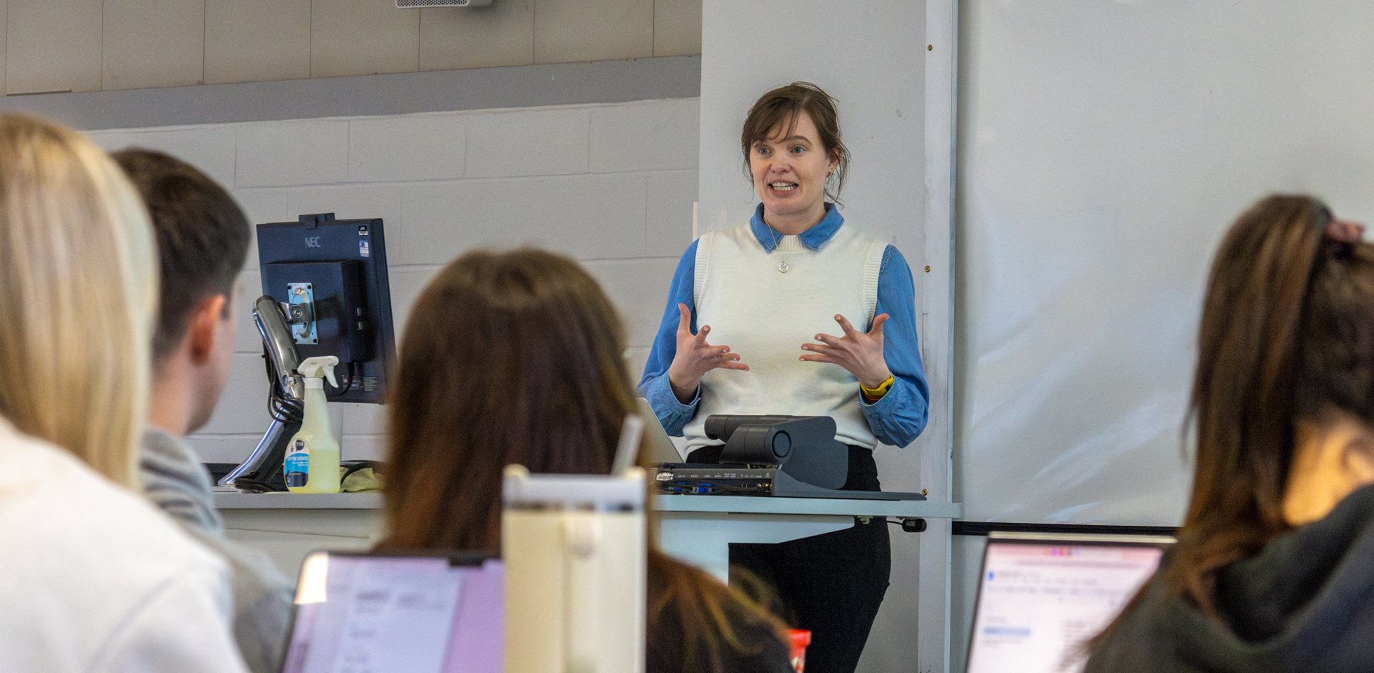 Students at Heriot-Watt University hear about the new work and study opportunity with the Scottish Government. 