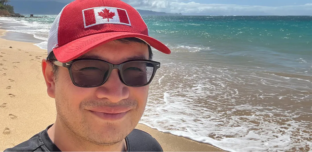 Ethan Wang on a beach in Maui, Hawaii Ethan Wang on a beach in Maui, Hawaii