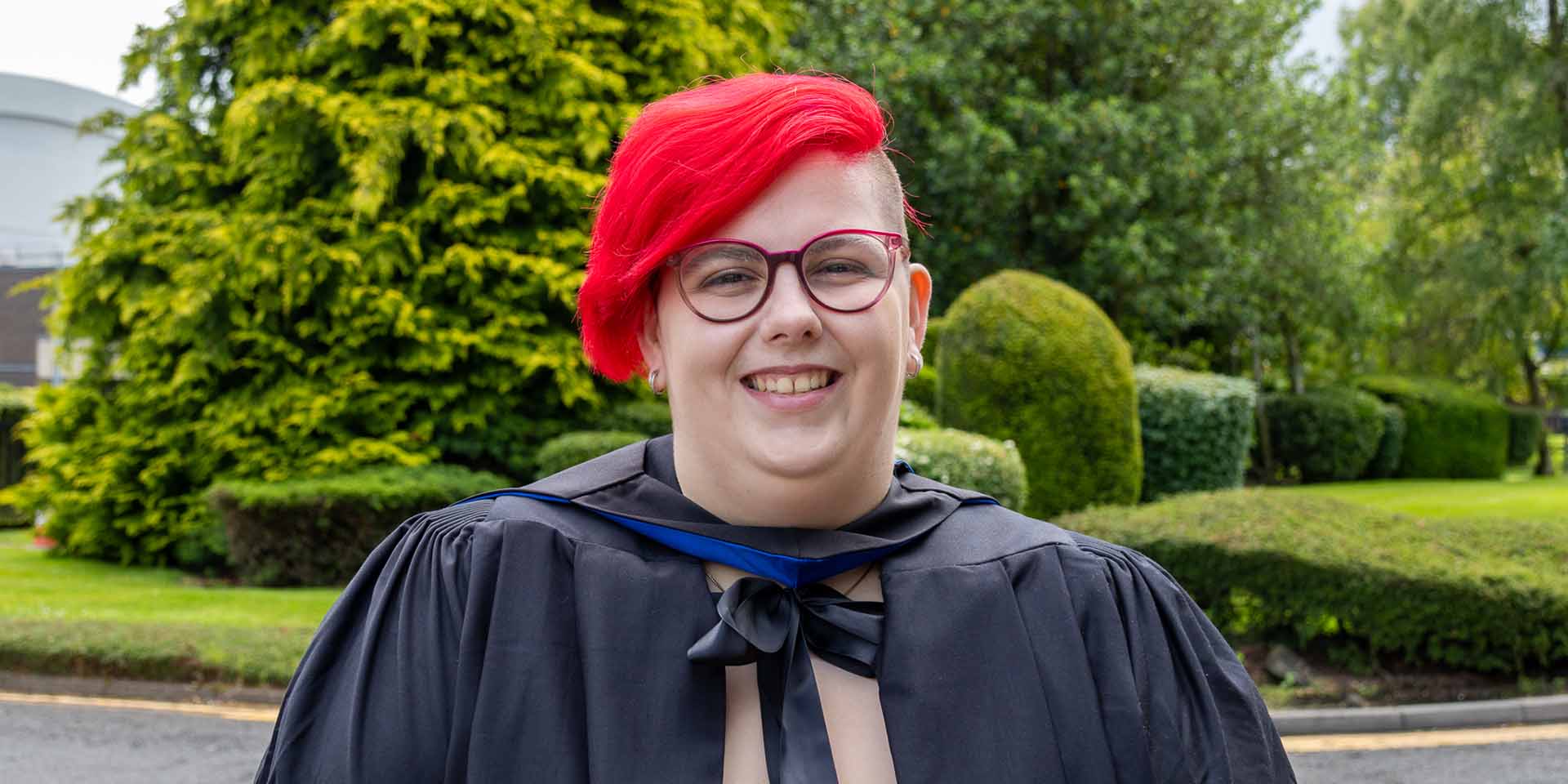 BSc Mathematics graduate Megan Ongley wearing her graduation robes