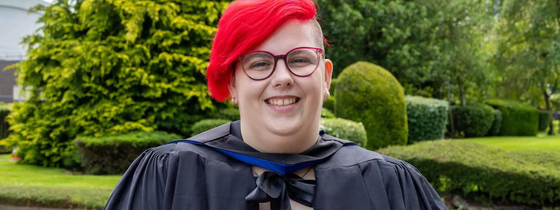 BSc Mathematics graduate Megan Ongley wearing her graduation robes