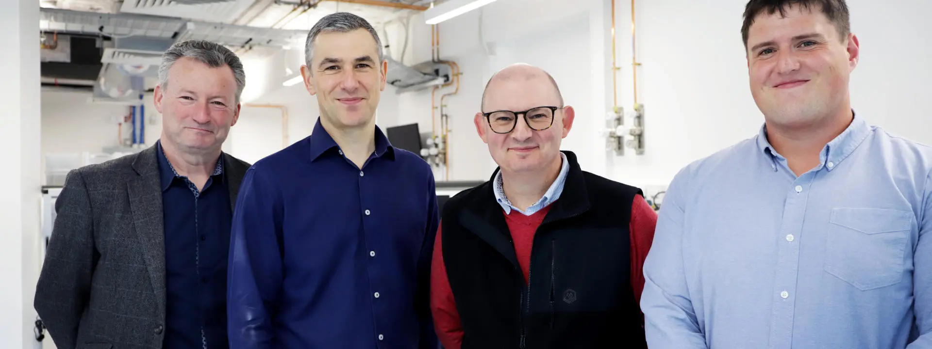 Left to right: Industrial Champion John Gilhooly, Dr Philip Hands, Prof Marc Desmulliez, research assistant Jason Norman