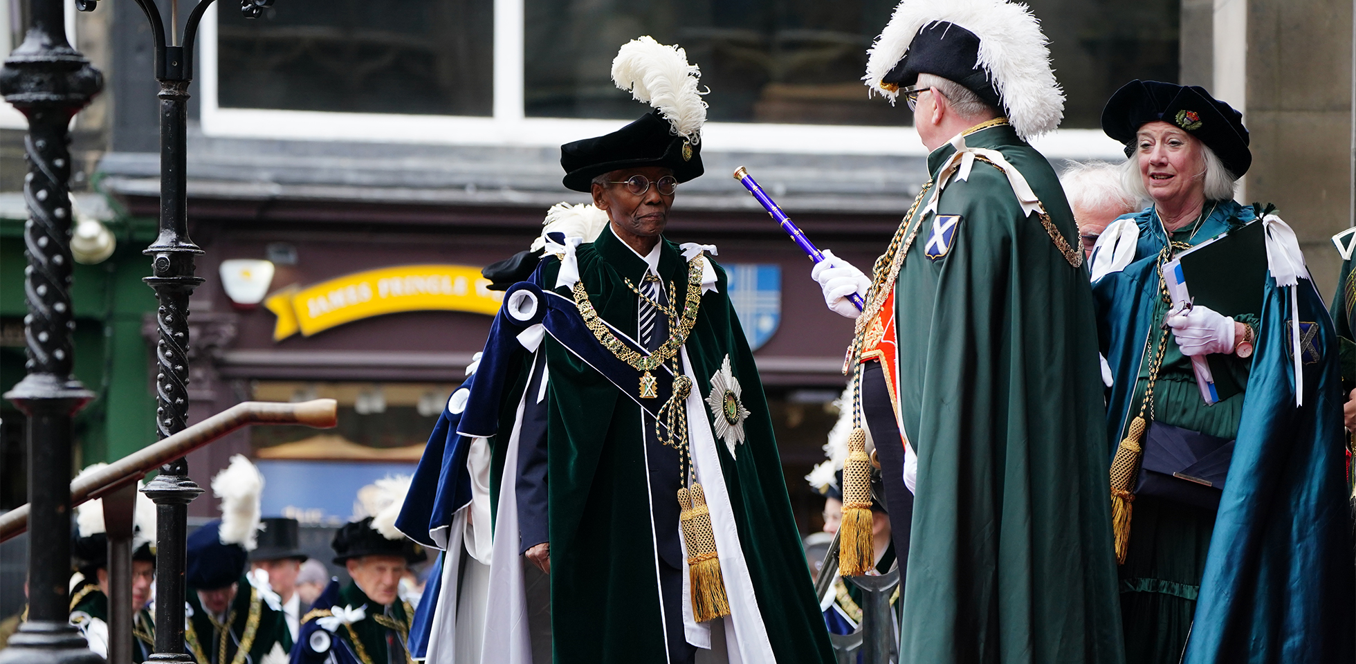 Professor Emeritus Sir Geoff Palmer receiving The Order of the Thistle 