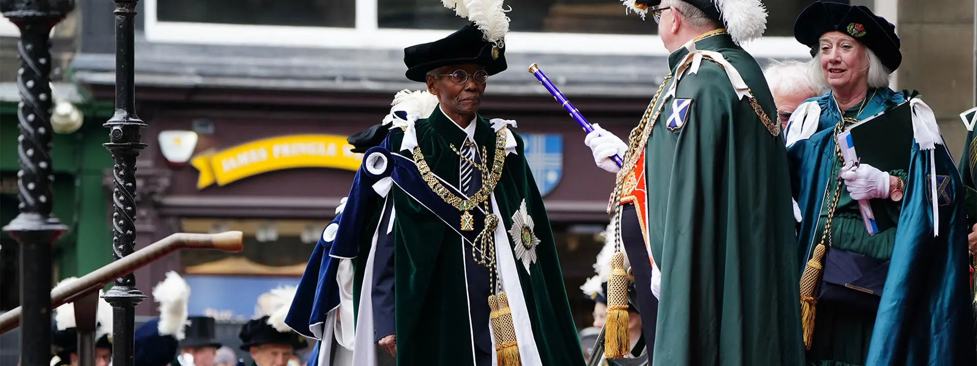 Professor Emeritus Sir Geoff Palmer receiving The Order of the Thistle
