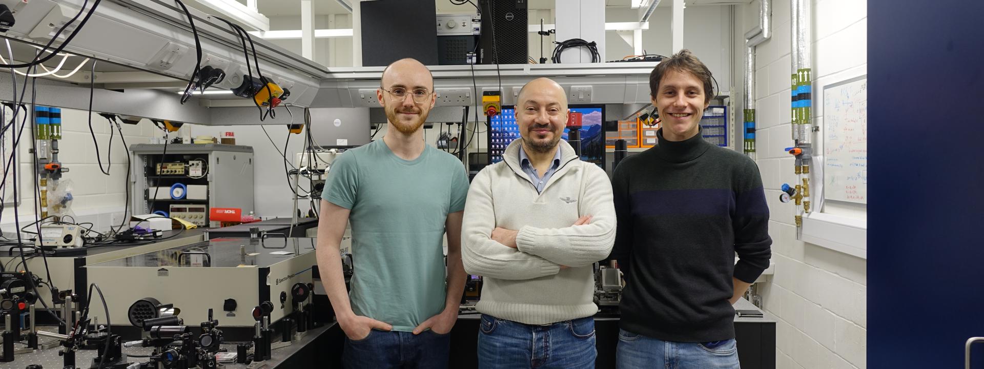 Dr Marcello Ferrera and his team in the lab