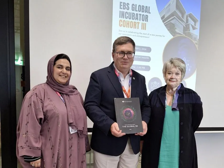 Incubator Manager with Principal and Vice-Chancellor of HWU with Provost of the Dubai campus