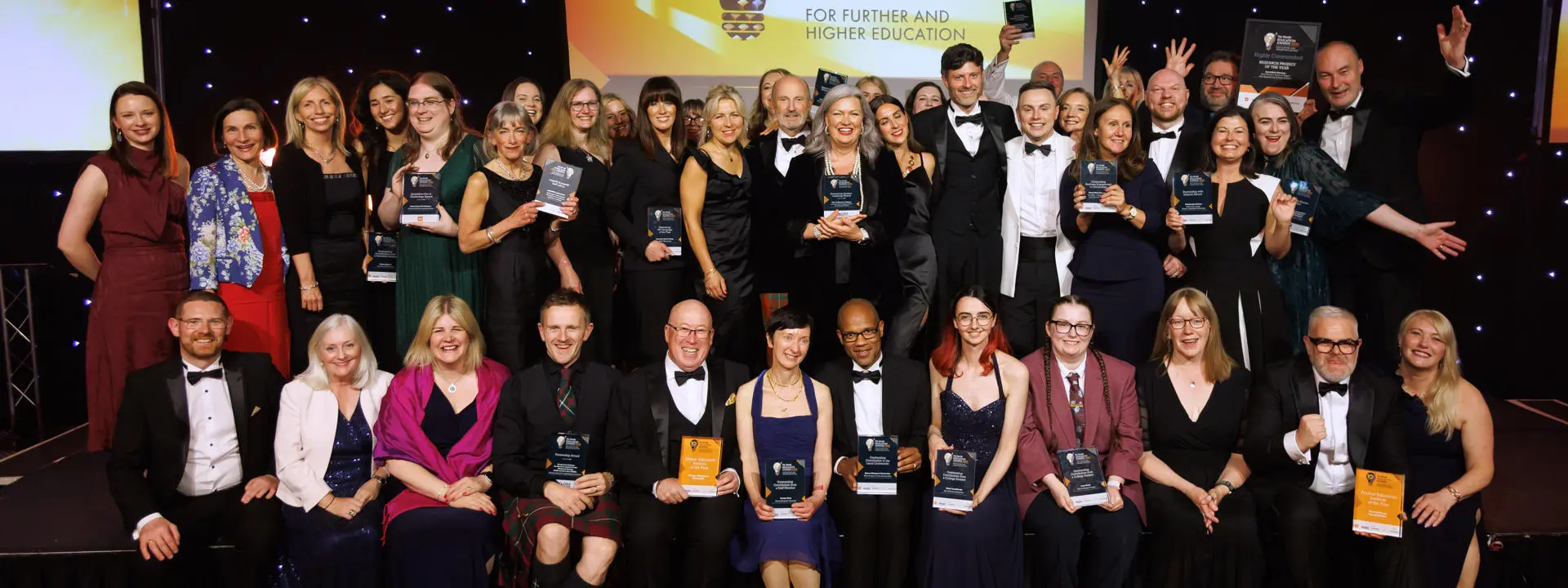 A group of award winners from across Scotland's further and higher education sector