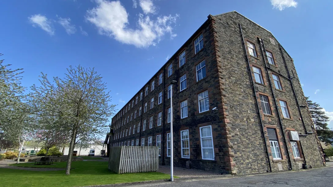 Heriot-Watt’s School of Textiles and Design is housed across buildings including High Mill, a renovated mill. Heriot-Watt’s School of Textiles and Design is housed across buildings including High Mill, a renovated mill.