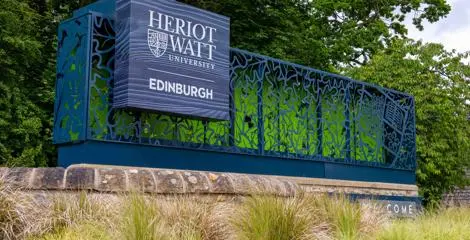 Main entrance to Heriot-Watt's Edinburgh campus.