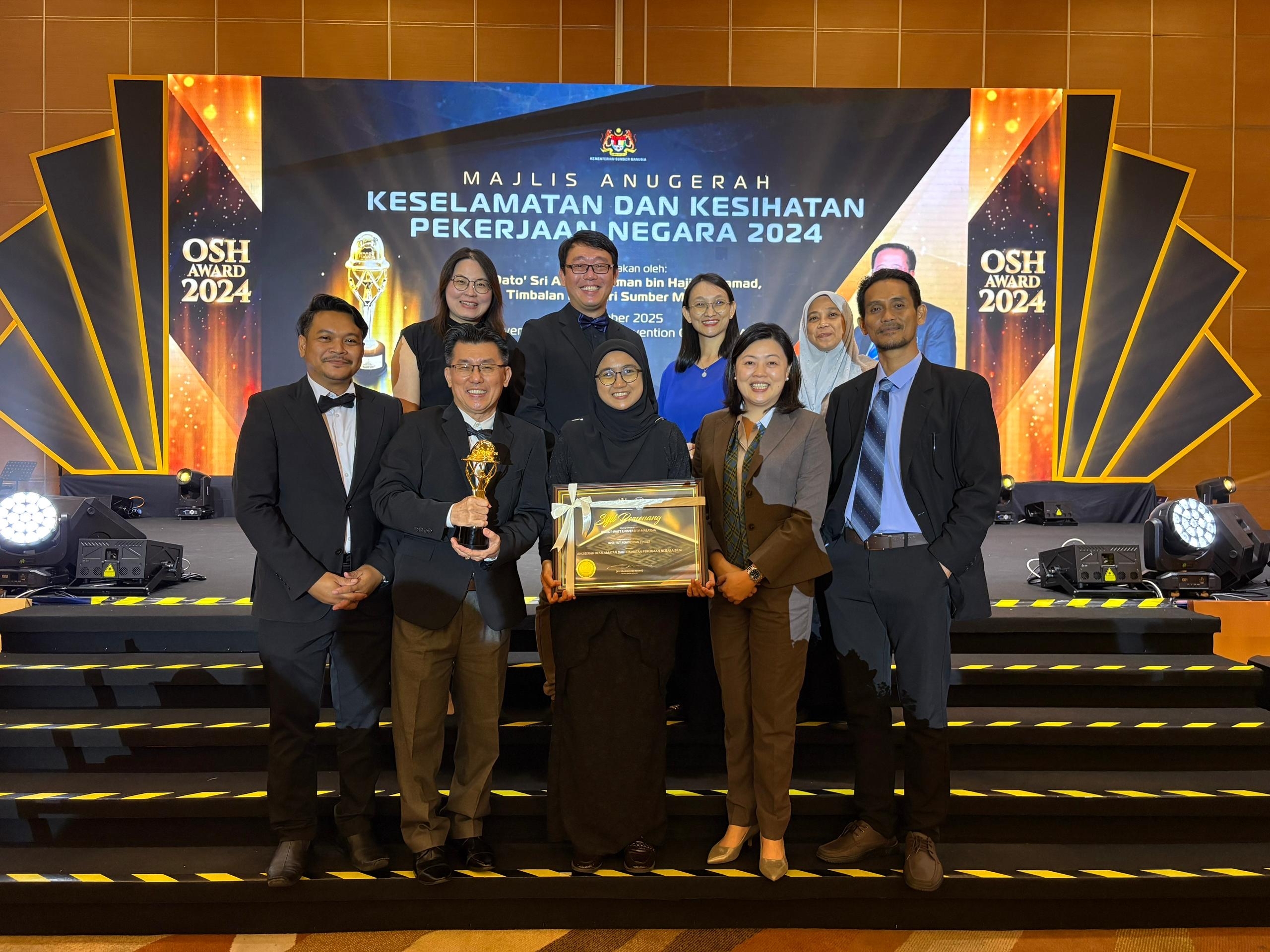 Heriot-Watt University Malaysia receive the National Occupational Safety and Health Award 2025 .