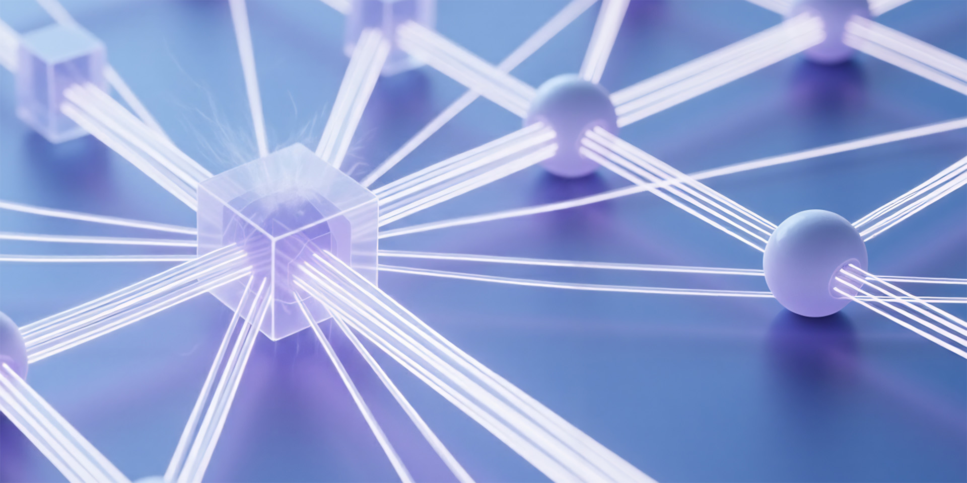 3D diagram showing web of connections from different nodes
