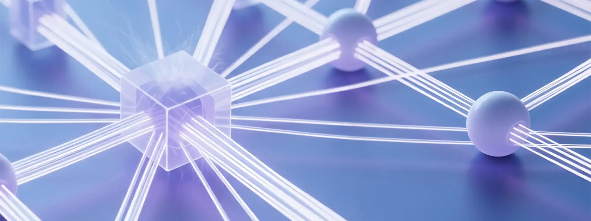 3D diagram showing web of connections from different nodes