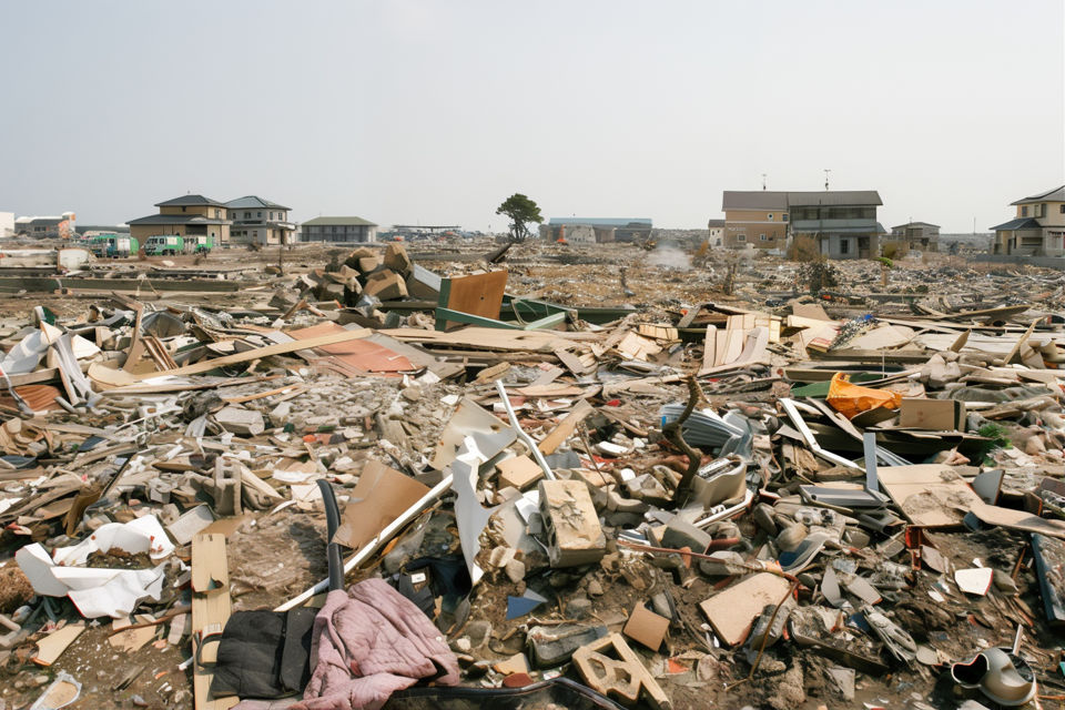 The aftermath of tsunami damage in Japan. The aftermath of tsunami damage in Japan.