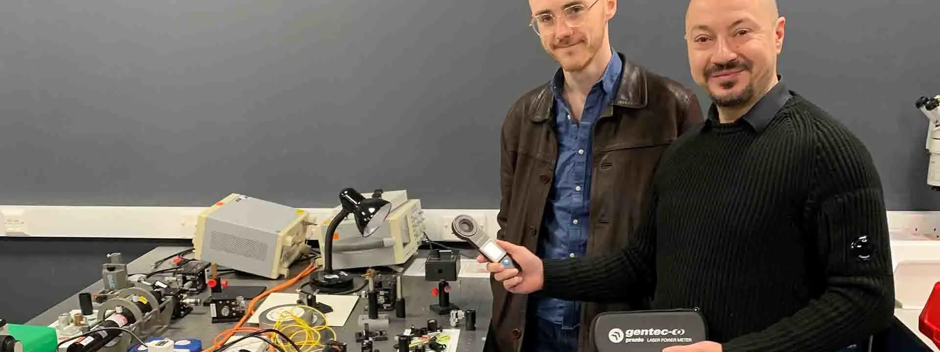 Dr Marcello Ferrera with the PRONTO-250-FLEX laser power meter.