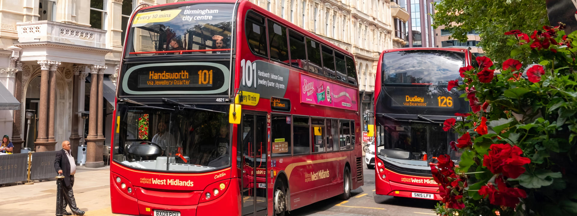 A National Express West Midlands bus service. Photo by West Midlands Combined Authority.