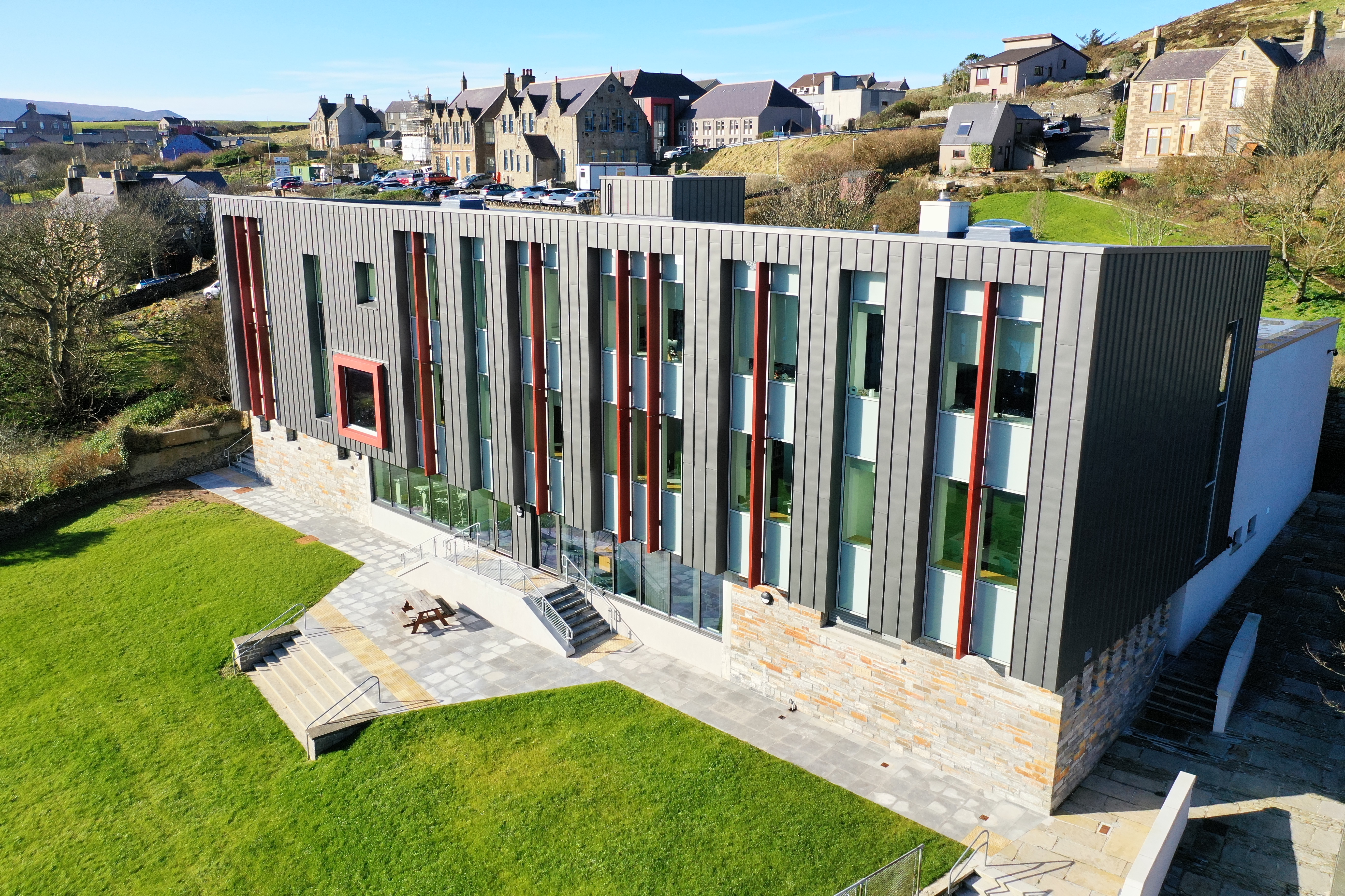 An exterior shot of the Orkney campus 