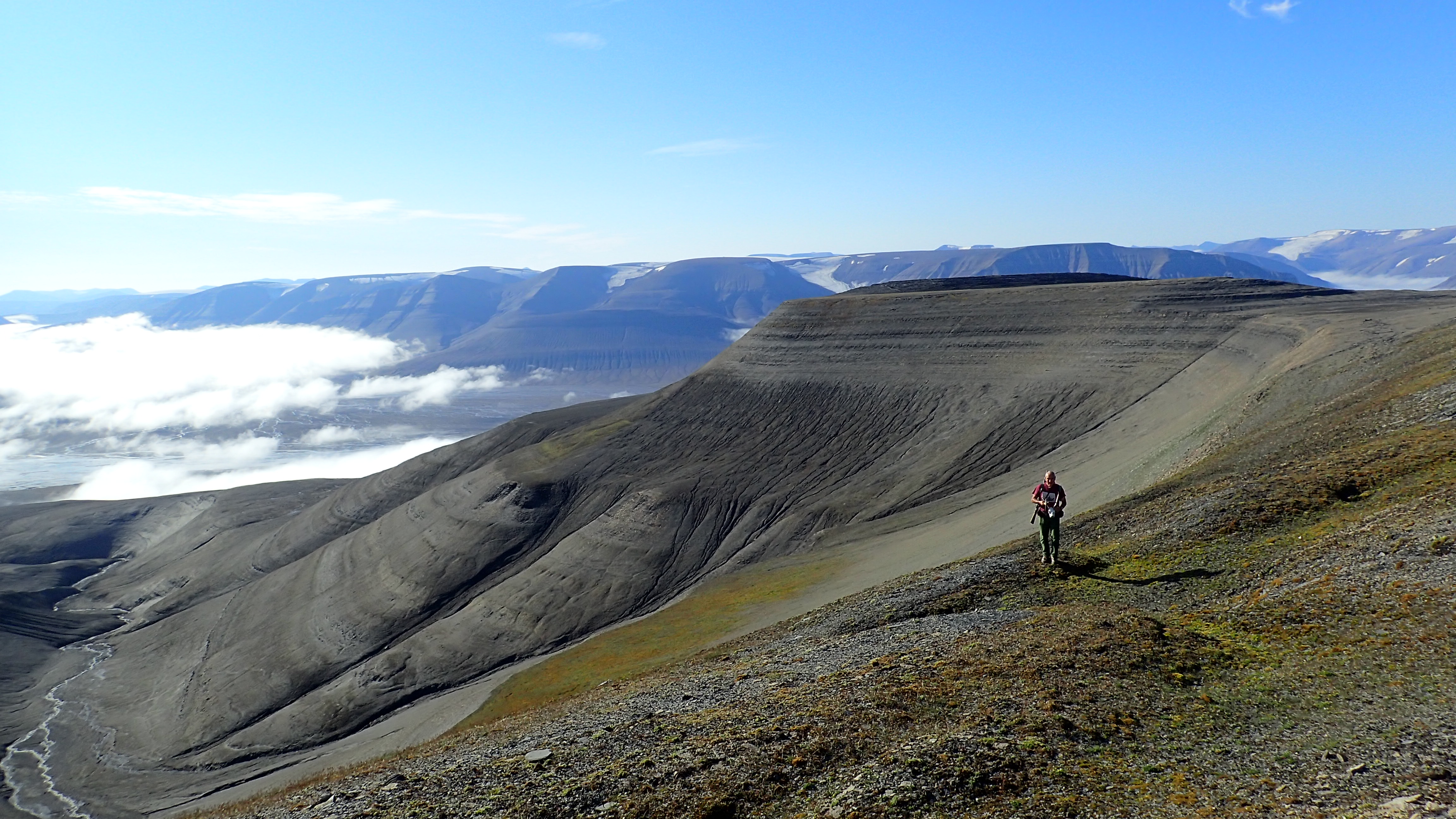 Landscape of the baron wilderness of the Norwegian Arctic archipelago of Svalbard.