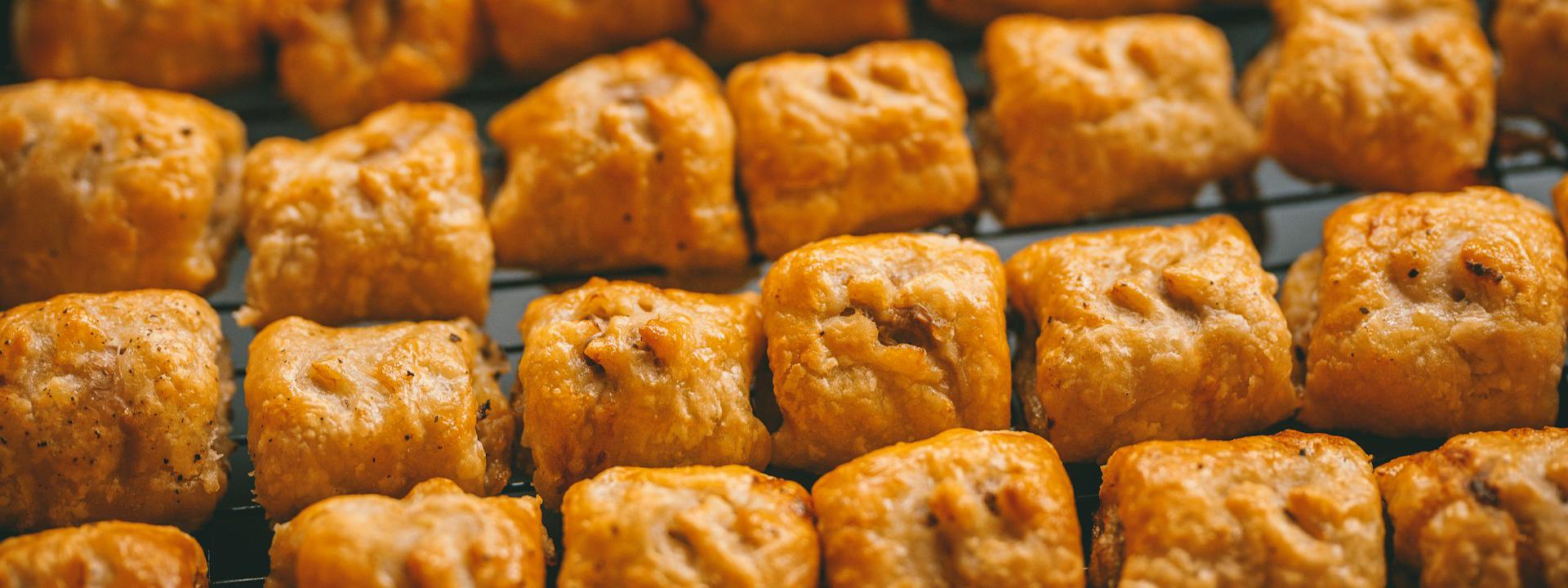 Photo by Rob Wicks on Unsplash - Sausage rolls