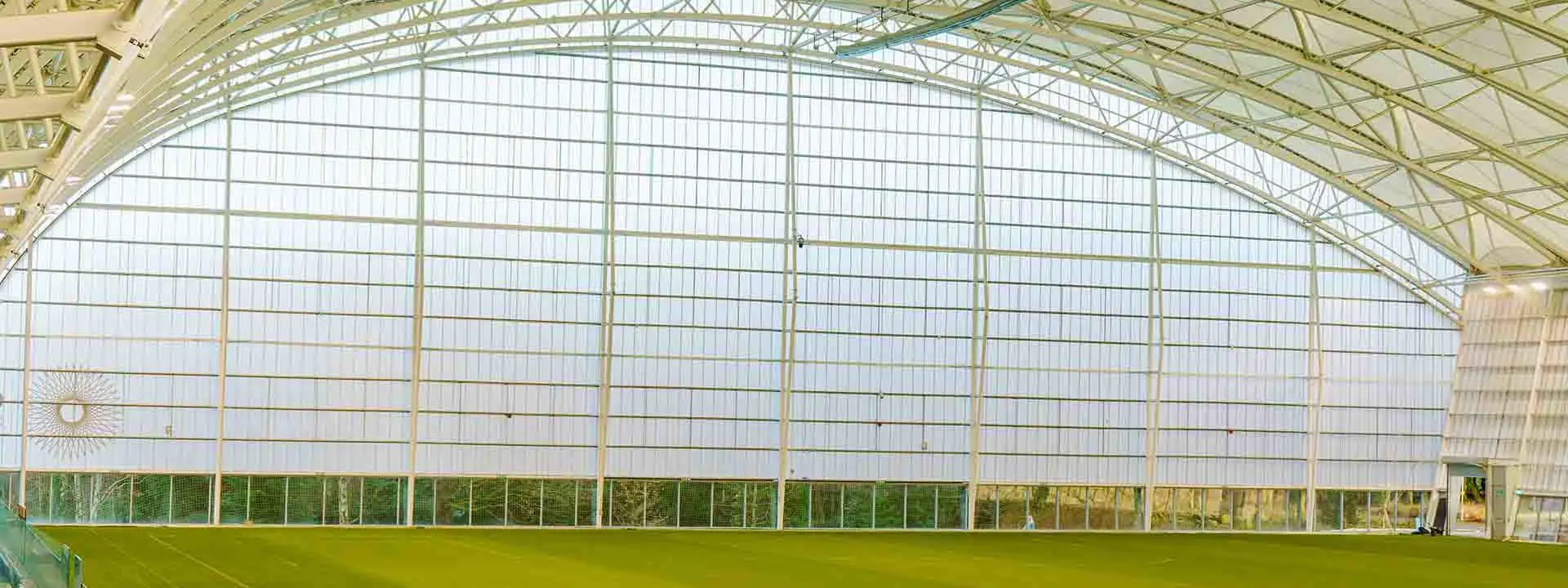 Image shows a large indoor pitch at Oriam.