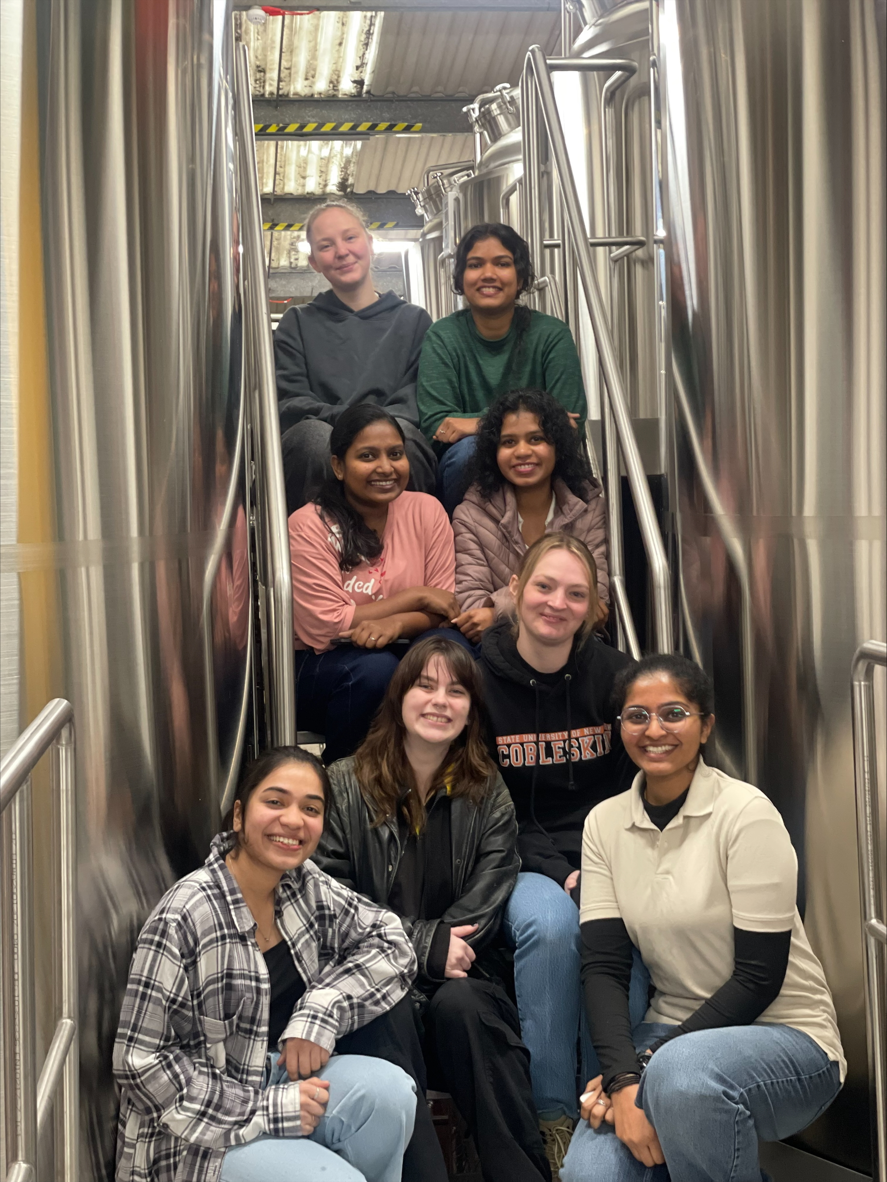 Image shows the MSc Brewing & Distilling course who particpated in the brew day.