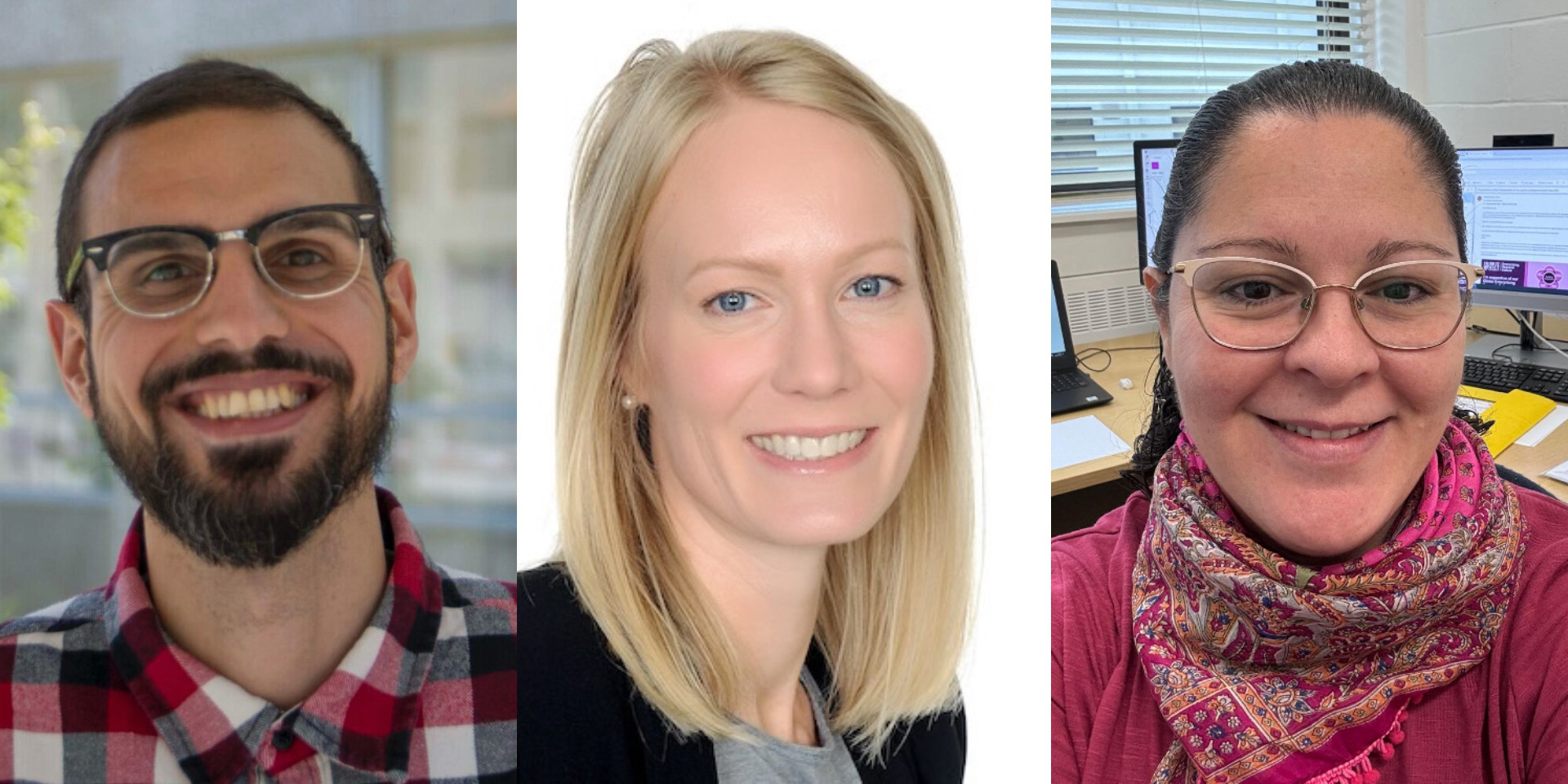Head shots of each HWU researcher. L-R: Dr Samer Kurdi, Dr Ingrid Kelling, Dr Ceren Ince