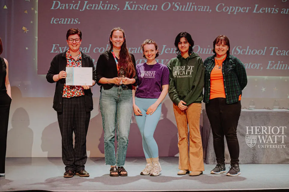 Winners of the Inspire Award: Heriot-Watt Schools Link Programme 5 people receiving an award