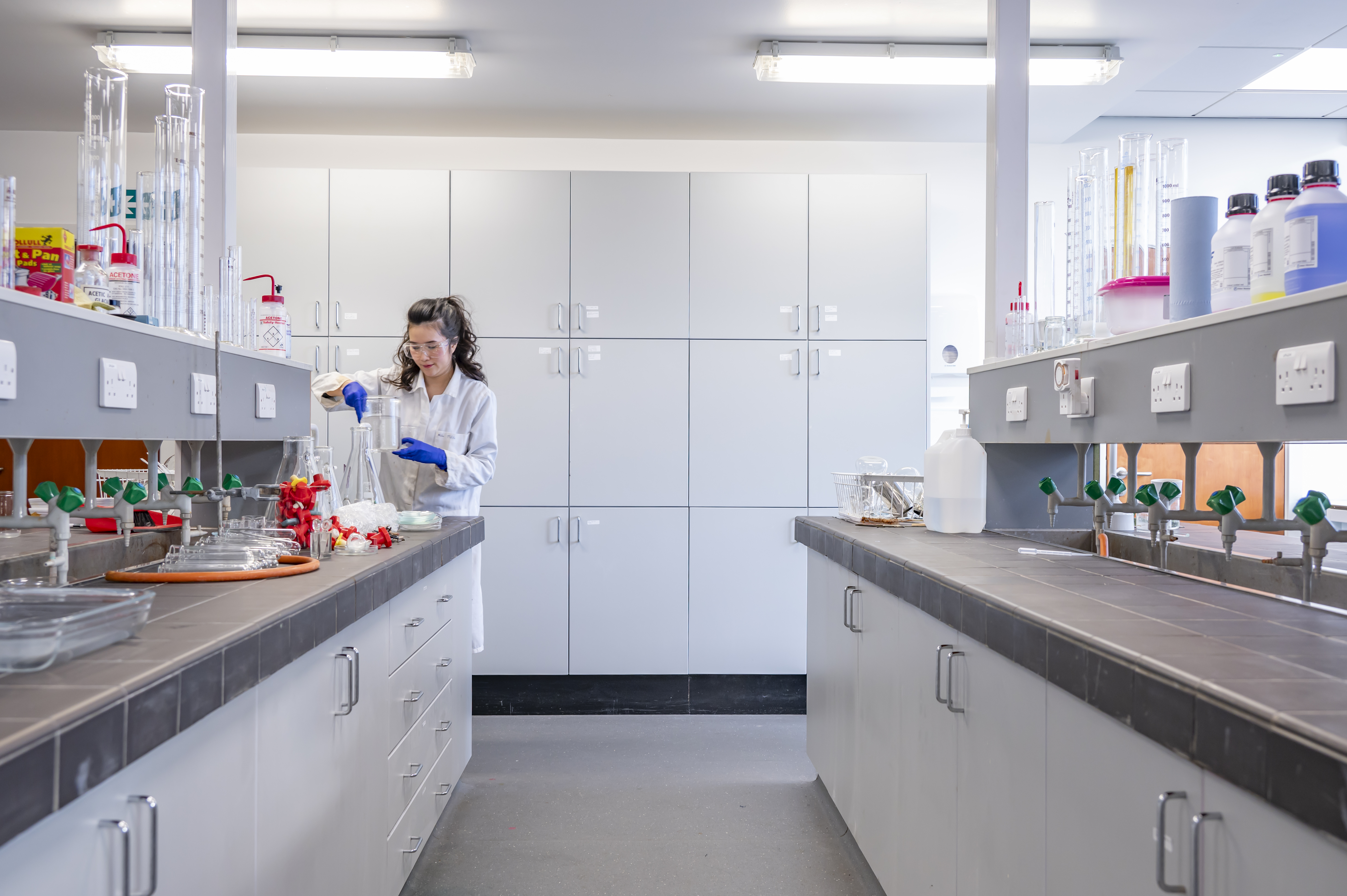 A woman scientist at work in a lab