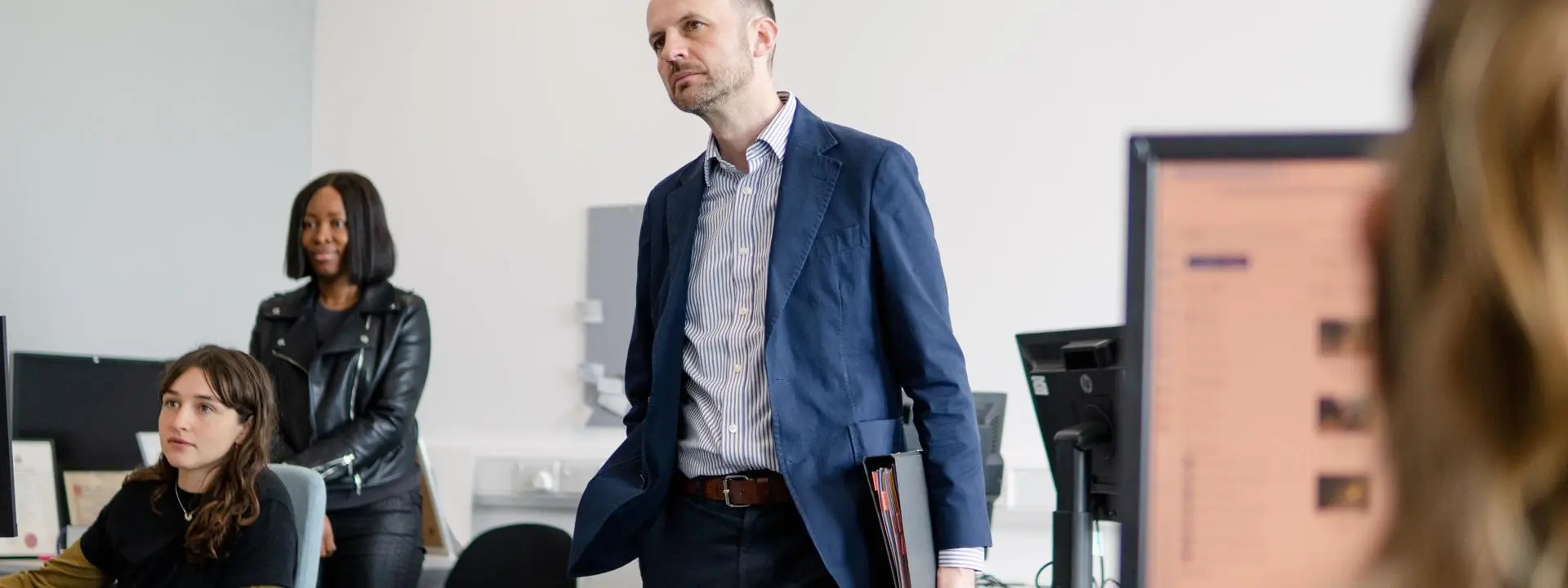 Stephen Gethins with students at Heriot Watt University in Orkney