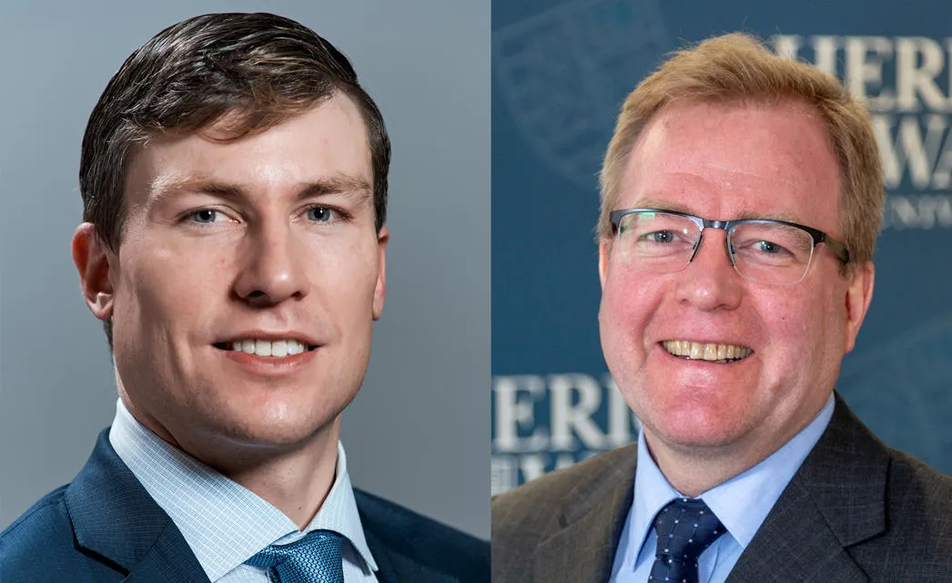 Professor Steve Griffiths, from the American University of Sharjah (left), and Professor John Andresen, from the Research Centre for Carbon Solutions at Heriot-Watt University.