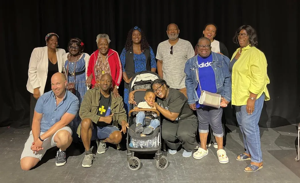 Participants in storytelling and folk song workshops at the University of Greenwich.