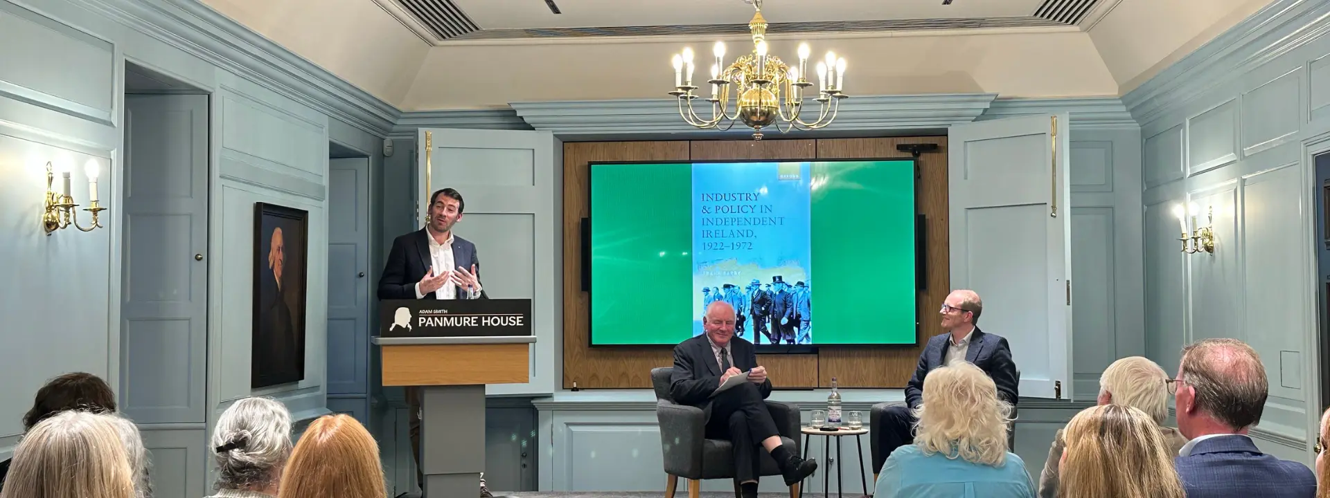 Irish Consul General Jerry O'Donovan addresses the audience at Panmure House.