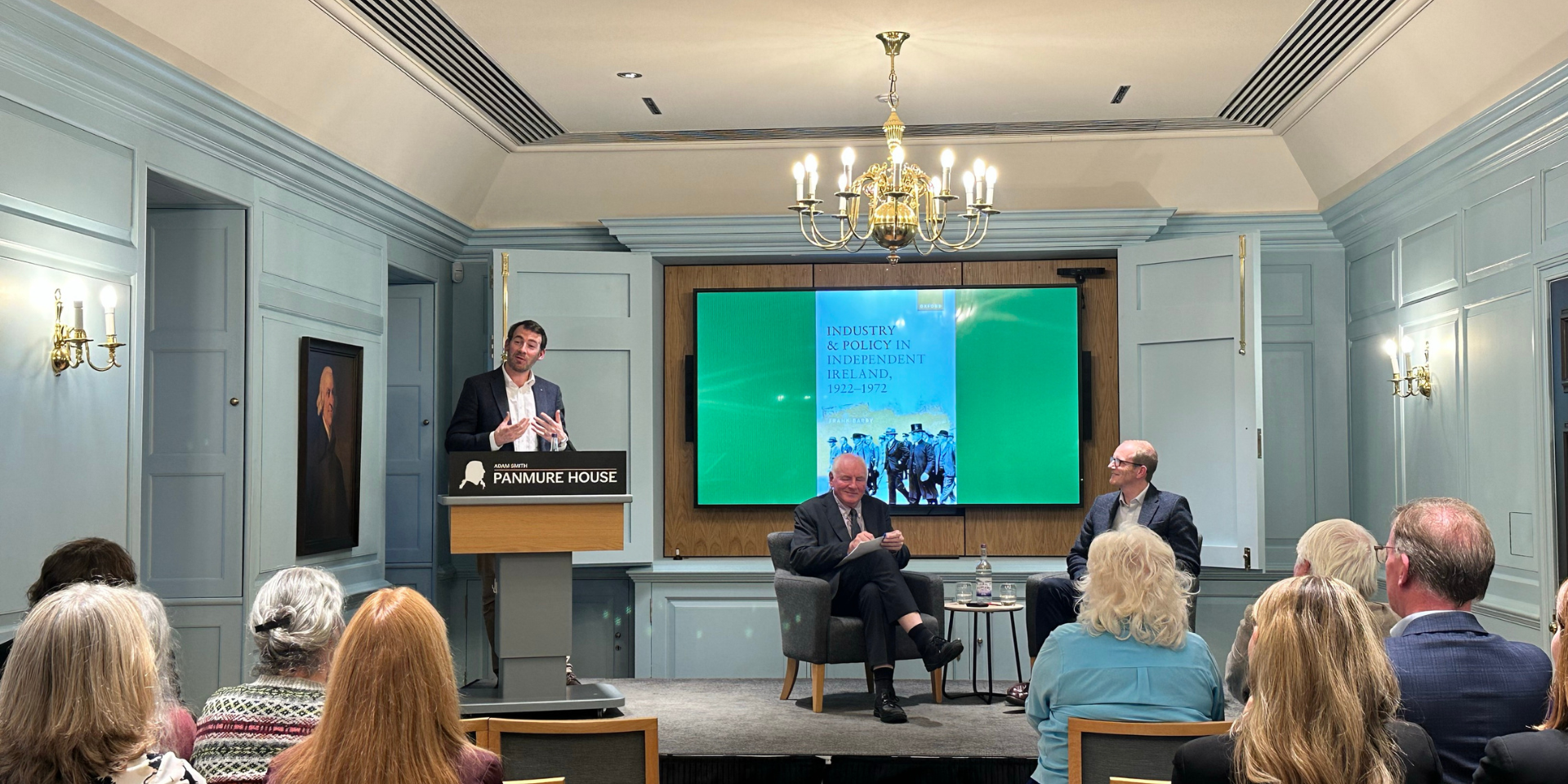 Irish Consul General Jerry O'Donovan addresses the audience at Panmure House.