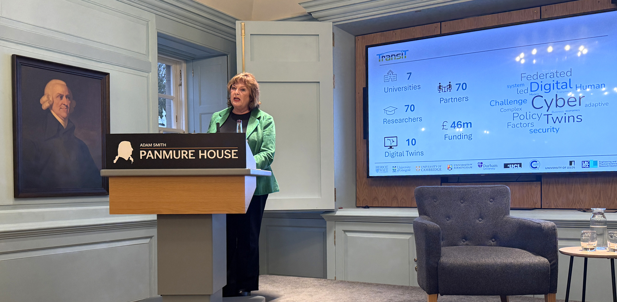 Fiona Hyslop MSP, Scotland’s Cabinet Secretary for Transport, Infrastructure and Connectivity, addressing the event. 