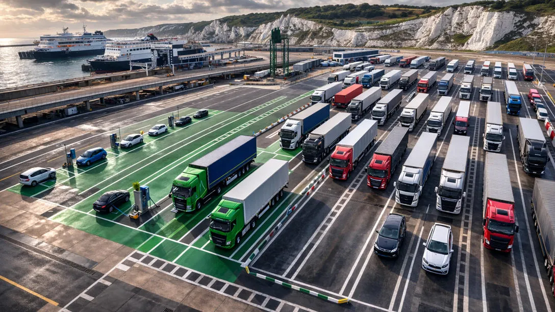 Visualisation of vehicles charging at a port.