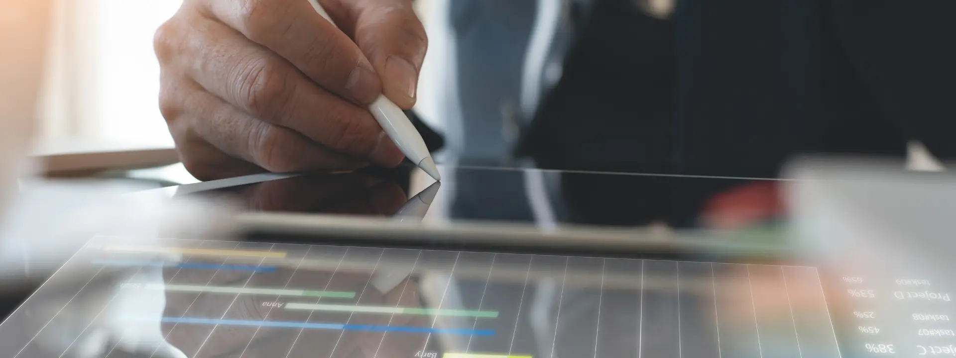 Person using technology for project management