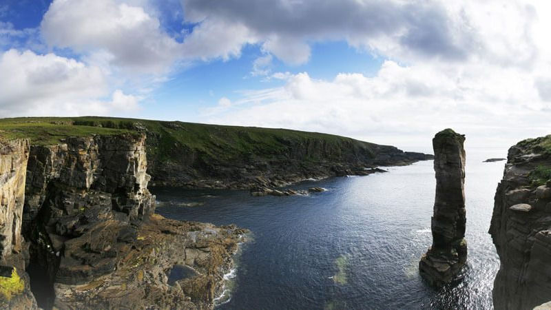 Cliffs and coast of our Orkney campus. Orkney cliffs and coast