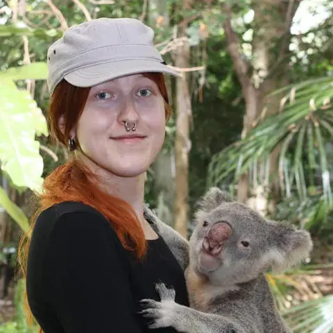Minka Kauko holding a Koala