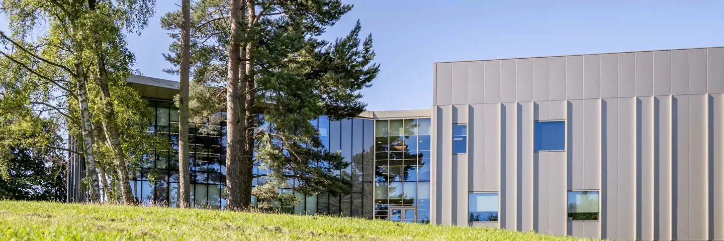 The GRID building showcasing a modern architectural design.