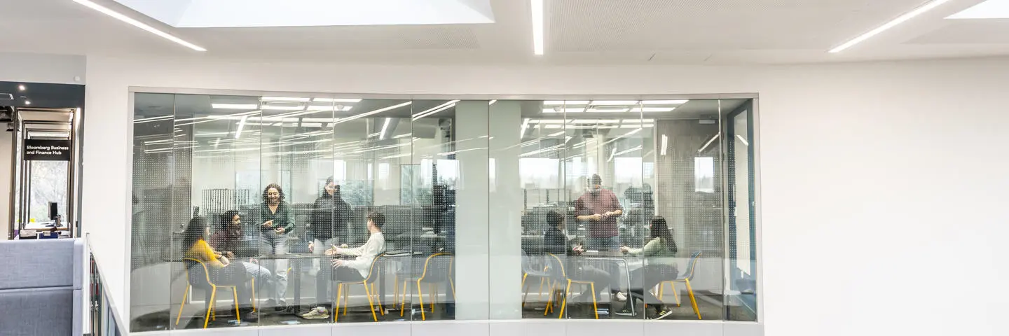 Students working in a breakout room.