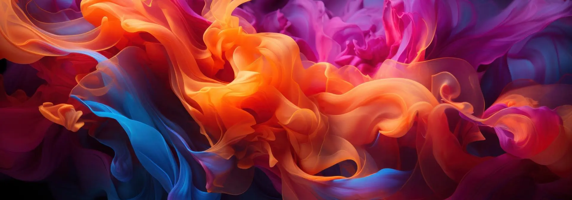 Swirling abstract pattern with vibrant orange, blue, purple, and pink tones